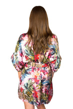 Womens Floral silk kimono robe
