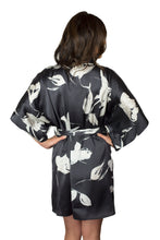 Womens Floral silk kimono robe