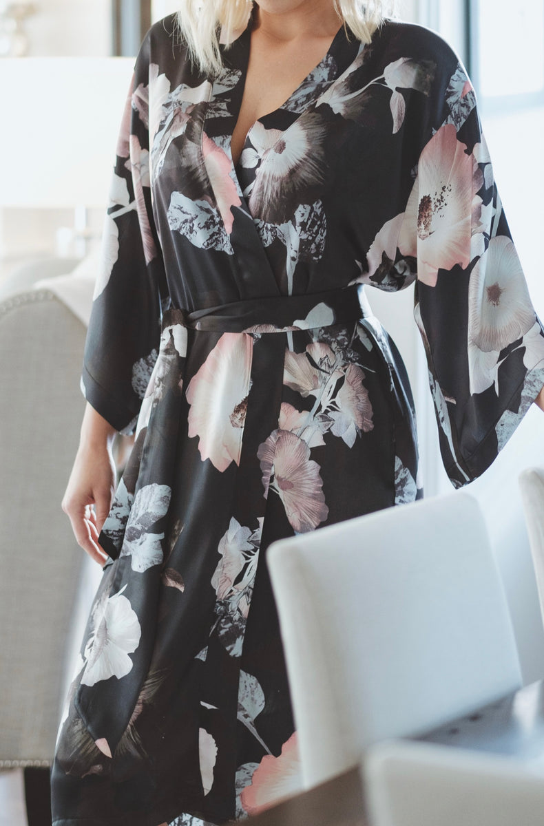 Mana Mahina Long Kimono Robe – Birds of Paradise